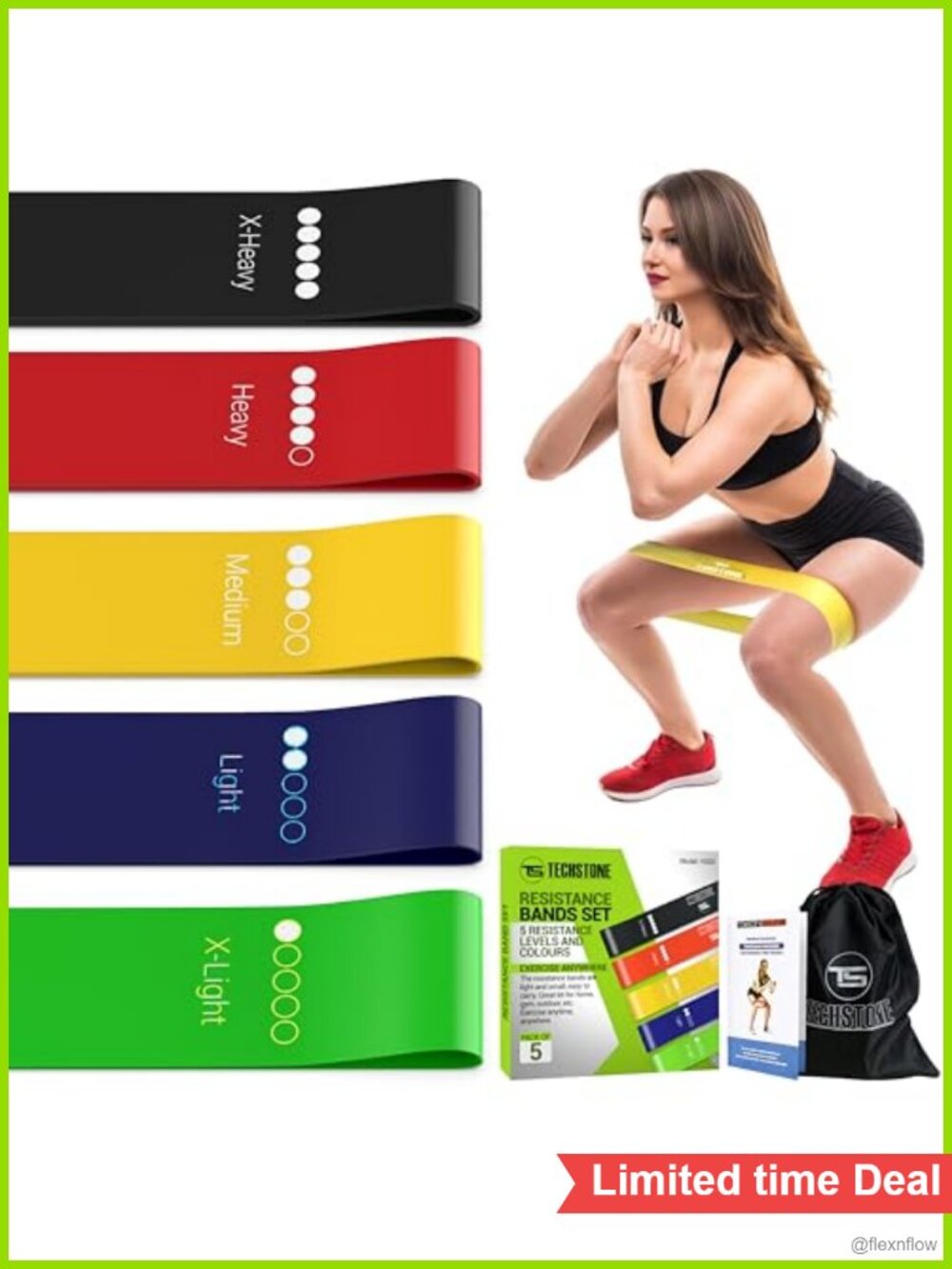 Resistance Bands Set 5 Levels Loop Exercise Bands for Home Gym, Yoga, Pilates &